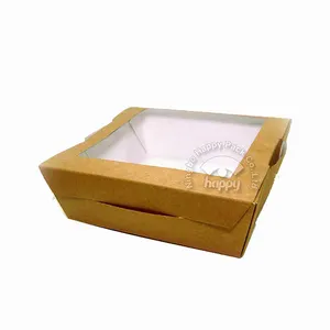 Happypack degradable kraft paper take away paper food box sandwich packaging box disposable sandwich box Free Sample