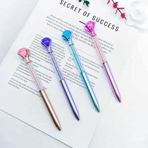 Stylo à bille en métal avec dessus en cristal diamant, cadeau promotionnel pour le bureau et l'école, vente en gros - Product Image 5
