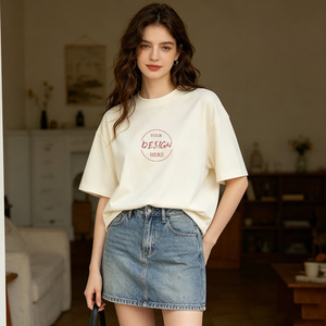 Excelente Camiseta Casual Oversize de Algodón 100% de Nuevo Diseño para Uso Diario, Venta al por Mayor - Product Image 1