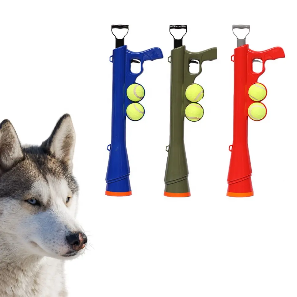 Pet çiğnemek oyuncaklar açık eğitim makinesi lanzador de pelotas evcil hayvan topu thrower interaktif köpek tenis başlatıcısı silah oyuncaklar