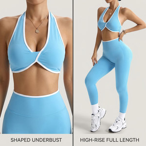 Ensemble de survêtement sportif décontracté 2 pièces pour femme HONFIT, grande taille, uni, respirant, séchage rapide, en Spandex/Nylon - Product Image 4
