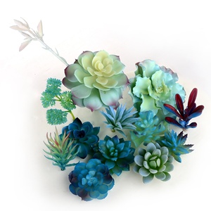 Cabezas de Flores Artificiales de Colores Azules, Suculentas Artificiales para Manualidades - Product Image 1