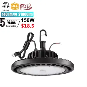 20 yıl fabrika istikrarlı kalite yüksek bay led ışık 100w 150w 200w 240w DLC SAA CB IP65 UFO highbay dim depo lamba