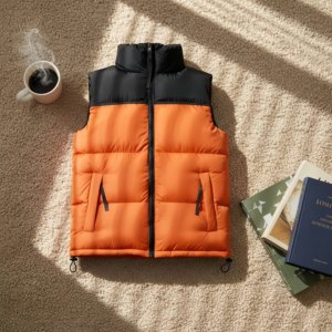 Logo Designer <strong>Men's</strong> Winter Vest <strong>Lightweight</strong> Puffer Body Warmer Hooded Patchwork <strong>Gilet</strong> Custom Down Vest <strong>for</strong> <strong>Men</strong> - Product Image 5