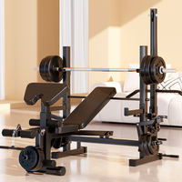 Station de musculation multifonctionnelle pour la maison avec banc réglable, rack de musculation et équipement de musculation pour tirage à la tricepse