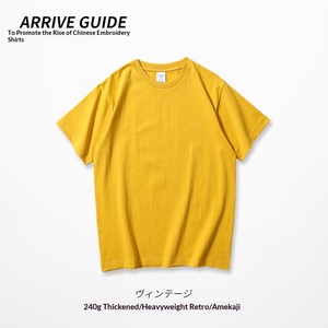 En stock, t-shirt surdimensionné de 240 g, 100 % coton, manches courtes vintage, t-shirts pour hommes, vêtements d'été - Product Image 4