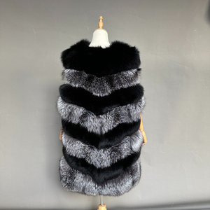 Wholesale Real Fox Fur <strong>Gilet</strong> <strong>Plus</strong> <strong>Size</strong> Women Silver Fox Fur Vest Coat Winter Warm Luxury Fluffy Vest Long <strong>Lady</strong> - Product Image 3
