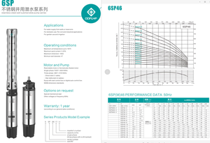 6SP17/17 6 ”-15HP 304不锈钢三相潜水深井水泵农民 - Product Image 4