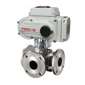 Vannes à boisseau sphérique motorisées 4-20 mA en acier inoxydable 1 pouce 3 voies à brides - Product Image 3