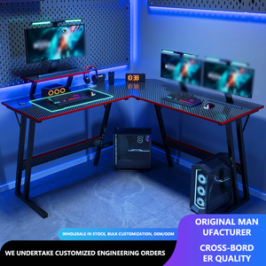 Yeni tasarım özel ev ofis L şekli bilgisayar oyun masası PC yarış oyun oyuncu için ayakta masa - Product Image 5