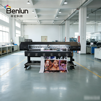 Impresora de inyección de tinta ecosolvente automática Benlun 1900 rollo a rollo rentable para flexibles, impresora multifunción con cabezal único