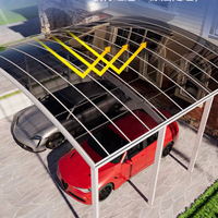 Nouveau modèle Abri voiture en aluminium étanche Garages avec toit en polycarbonate Abri voiture simple en porte-à-faux