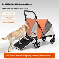 Poussette pliable multifonctionnelle pour chien de taille moyenne à grande, chariot de mobilité portable, chariot de promenade pour chien senior, transporteur multi-animaux en métal