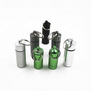 الجملة البسيطة حبة الحاويات المفاتيح زجاجة متعددة الوظائف أقراط صندوق لحبوب الدواء من المعدن مفتاح سلسلة - Product Image 3