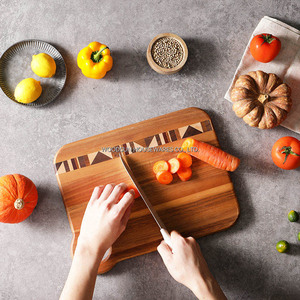 เขียงไม้ Woodsun รุ่น Geometric MOSAIC ทำจากไม้ Acacia, Black Walnut, Teak, Hard <span class=keywords><strong>Maple</strong></span> และ Rose Wood สำหรับใช้ในครัว - Product Image 5