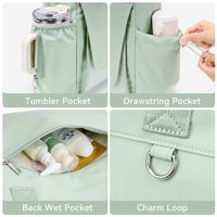 Sac de sport pour femme, sac de transport pour tapis de yoga, avec compartiment en maille respirante et poche étanche pour vêtements mouillés, idéal pour le Pilates, les voyages, la plage et l'entraînement