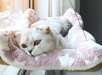Hamac pour chat transfrontalier amélioré toutes saisons, suspendu par ventouses, pliable, pour rebord de fenêtre, fournitures pour animaux de compagnie