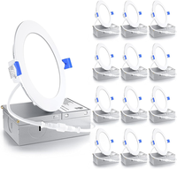Plafonnier encastré LED 3CCT sélectionnable en couleur de 4 pouces, panneau lumineux LED, spot LED, downlight, spot avec boîte de jonction
