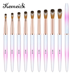 KEMEISI pincel acrílico Rosa holográfico de calidad superior <span class=keywords><strong>Kolinsky</strong></span> 100% pincel para decoración de uñas logotipo personalizado - Product Image 1