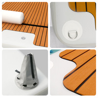 Plate-forme flottante gonflable portative transfrontalière personnalisée radeau de quai de pêche en eau matériel de PVC 500kg amusement de natation