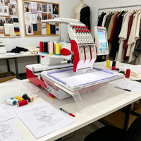 Machine à broder durable à 1 tête et 12 aiguilles pour la couture du cuir et des tissus lourds