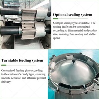 Machine automatique de fabrication et d'emballage de bonbons en forme de boule dure, de type oreiller, pour l'emballage de bonbons