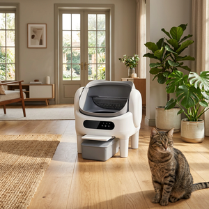 Bac à litière intelligent pour chat, auto-nettoyant, capacité 74L, commande à distance par application WiFi, contrôle des odeurs, matériau durable ABS+PP pour chats - Product Image 1