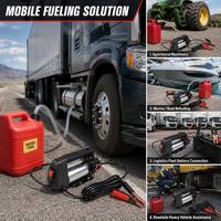 Pompe de transfert de carburant diesel 300W 50L/min 12V 24V Moteur CC Basse Pression Accouplement Rapide Câble 2m pour Ravitaillement Mobile sous Pression