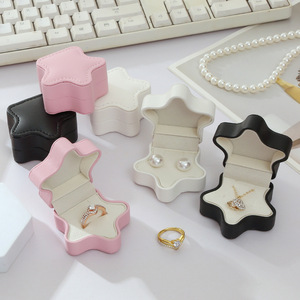 Vente directe du fabricant, boîte à bijoux unique en forme d'étoile, boîte à bijoux compacte en cuir, vente en gros de boîtes à bijoux personnalisées - Product Image 1