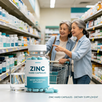Complément Alimentaire en Capsules Dures Véganes/Sans Gélatine, Zinc Minéral pour Adultes, Soutien Nutritionnel Quotidien 5g/pièce