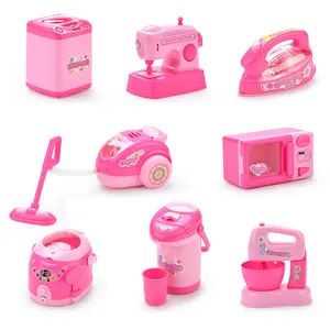 Mini aparelhos domésticos para crianças, brinquedo de máquina de lavar roupa elétrica de brinquedo com luz