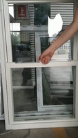 Fenêtre à guillotine double en PVC de style américain, fenêtre coulissante verticale, fenêtre à châssis