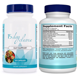 Cápsulas de Limpieza de <span class=keywords><strong>Colon</strong></span> de 15 Días, Suplemento OEM, Mejora la Inmunidad, Alivia las Molestias, Apoya la Salud Intestinal, Hoja de Senna, Cáscara de Psyllium - Product Image 2