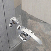 Poignée de loquet de porte de four industriel en alliage de zinc chromé, loquet à rouleau pour chambre climatique et équipement de boulangerie