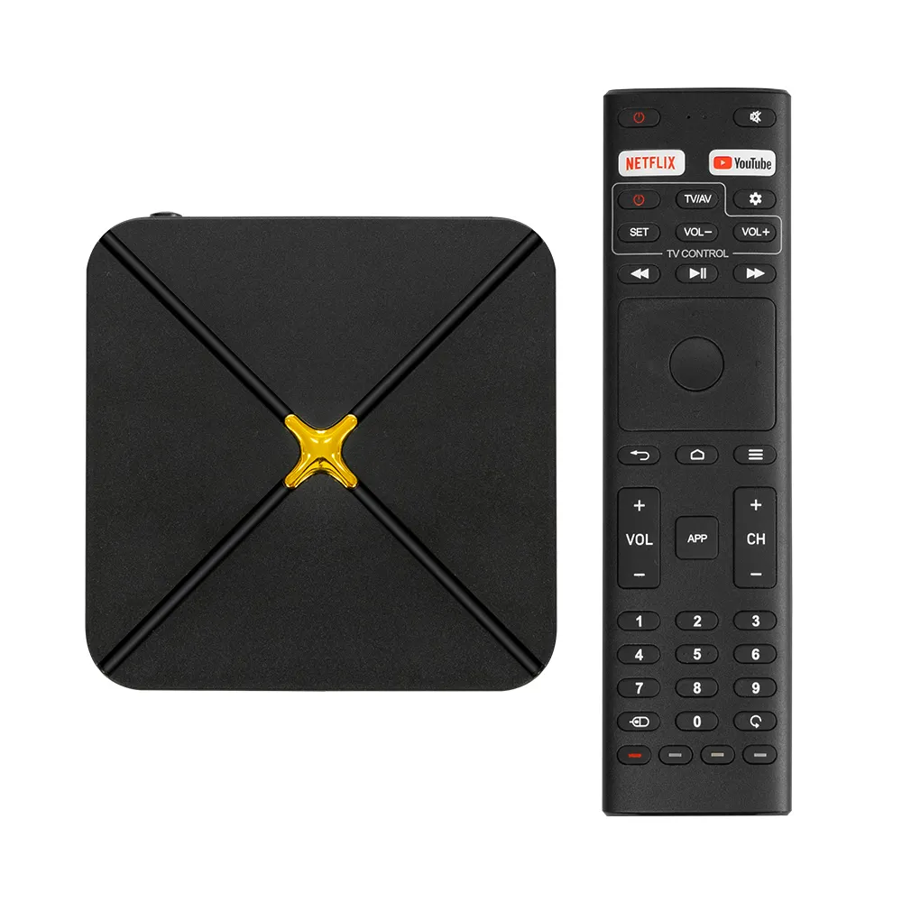 Chipset Amlogic 12Nm DDR4 Tv Box Android 2GB Kuat Android 11 Wifi Ganda Mendukung Game Retro dan Pemutaran Video 4K Menyesuaikan Logo