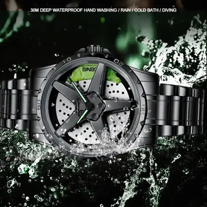 <span class=keywords><strong>Reloj</strong></span> BINBOND 001 con Diseño de Freno de Motor de Locomotora, Esfera Hueca con Diseño de Rueda de Auto, Correa de Acero, Deportivo, Resistente al Agua, <span class=keywords><strong>Reloj</strong></span> de Cuarzo para Hombre - Product Image 2