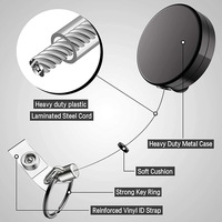 Üretici özel uygun fiyatlı 4CM silah siyah sac Metal zanaat yüksek streç geri çekilebilir anahtarlık karabina Yoyo kimlik rozeti makarası