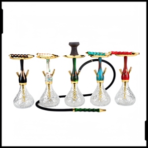 Cross-border Hot-selling Retro <b>Wood</b> Pattern, 43CM Medium, Stainless Steel Resin Single <b>Pipe</b> Hookah - Product Image 2