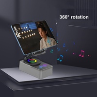Support de téléphone et enceinte sans fil 3-en-1 pour diffusion en direct sur bureau avec fonction Power Bank et rotation à 360 degrés