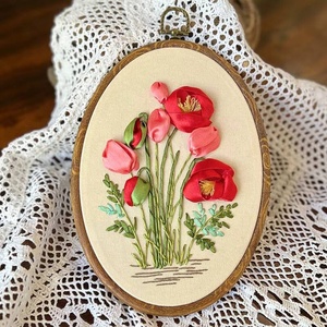 Kits de Bordado Hechos a Mano para Principiantes Adultos, Tela de Algodón con Patrón de Flores, Hilo de Bordado de Poliéster, Marca XIXI - Product Image 6