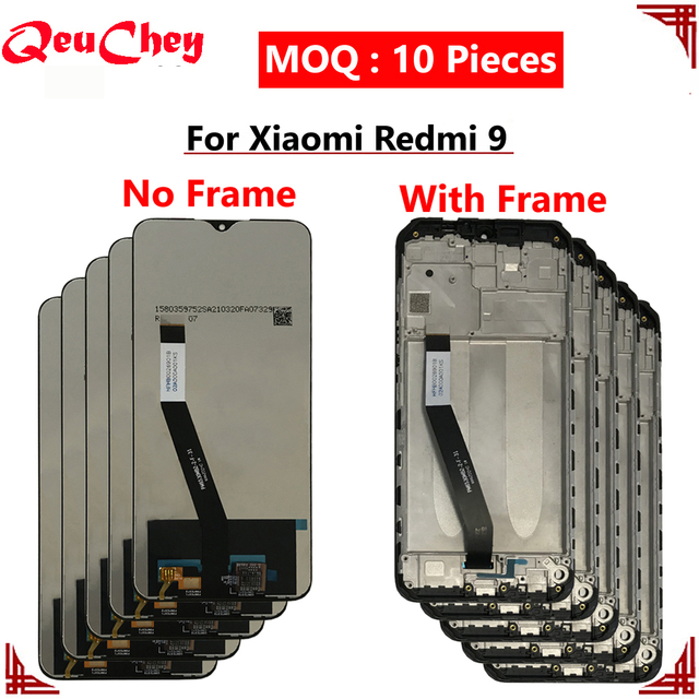 MOQ : 10 Pieces Wholesale for Xiaomi Redmi 9 LCD Display Monitor Touch Screen Digitizer Sensor Assembly No / With Frame