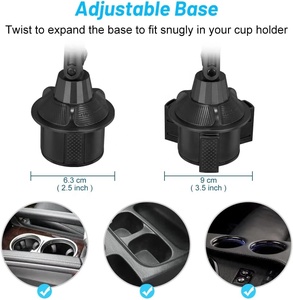 2024 nouvelle Table de plateau de voiture avec 360 bras pivotant rotatif extensible ABS Base plateau de nourriture organisateur réglable confortable manger des voitures - Product Image 5