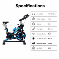 Sepeda Statis Indoor dengan Resistensi yang Dapat Disesuaikan untuk Olahraga di Rumah, Sepeda Fitness Kardio dengan Tempat Botol Minum