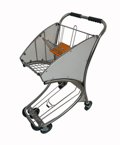 Sleek 2-Tier Metal Cart with Pull Rod, Transprotective Panel & 4 Wheels, for Easy <b>Transport</b> in Airports - Product Image 1