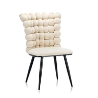 Chaise de salle à manger moderne de luxe en velours, chaise d'appoint créative avec dossier en forme de bulle, rembourrée, pour le mobilier de salon