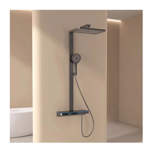 Deluxe LED hiển thị kỹ thuật số Brass hệ thống vòi hoa sen máy bay phản lực và mô hình mềm grey lượng mưa Thác tiếp xúc với đa chức năng Đàn Piano Bộ - Product Image 1