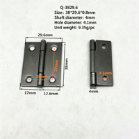 1.5 Inch Black H Type Iron Weld Hinge Wholesale Butt Hinge Hardware for Industrial Chassis Cabinet Metal Box Wooden Storage Case