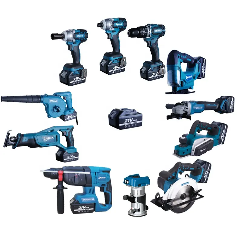MARVEL best price 15 in One Brushless 4.0ah 18v lithium-ion cordless tool kits power tool combo kits