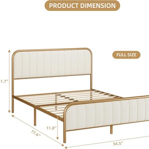 Cross-border wrought iron <b>bed</b>, reinforced and thickened, <b>double</b> luxury Nordic style master bedroom, Instagram-worthy minimalist - Product Image 2