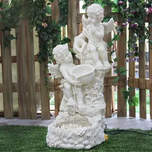 Fontana di statue di angelo in resina per interni o esterni in vendita calda